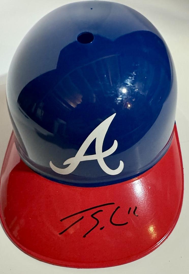 Jorge Soles (Braves) signed replica batting helmet - Schwartz COA